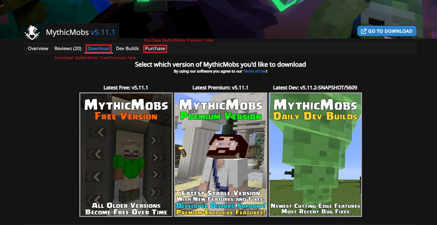 How to download/purchase MythicMobs. Same way for other plugins.