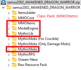 Drag & drop for Class Pack (MMOItems)