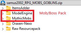 Drag & drop for Mob/Boss Pack