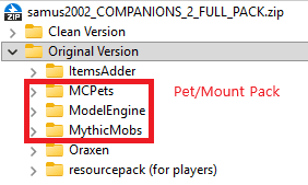Drag & drop for Pet/Mount Pack